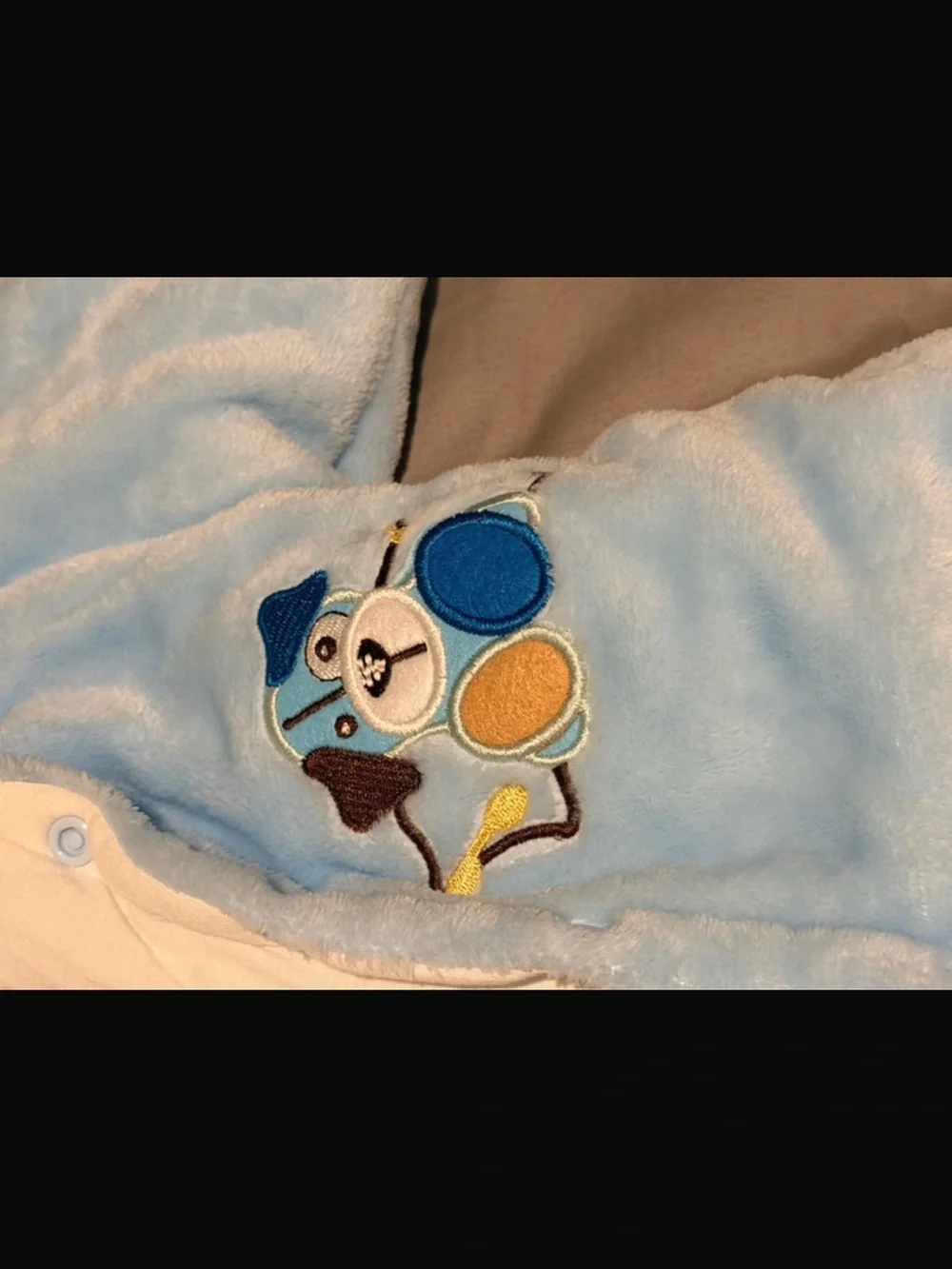 Cozy Blue Plush Baby One-Piece Snowsuit with Hood